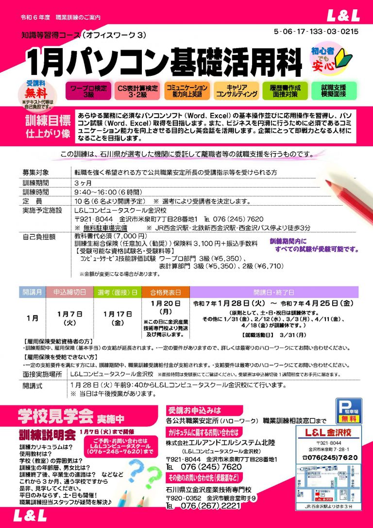 1月ﾊﾟｿｺﾝ基礎活用科